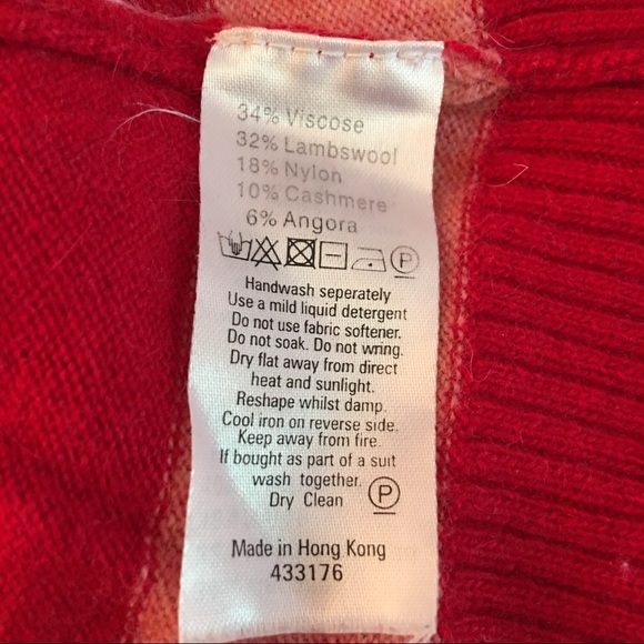 Monsoon valentines Where’s Waldo cashmere candy cane stripe red pink turtleneck - Picture 6 of 8